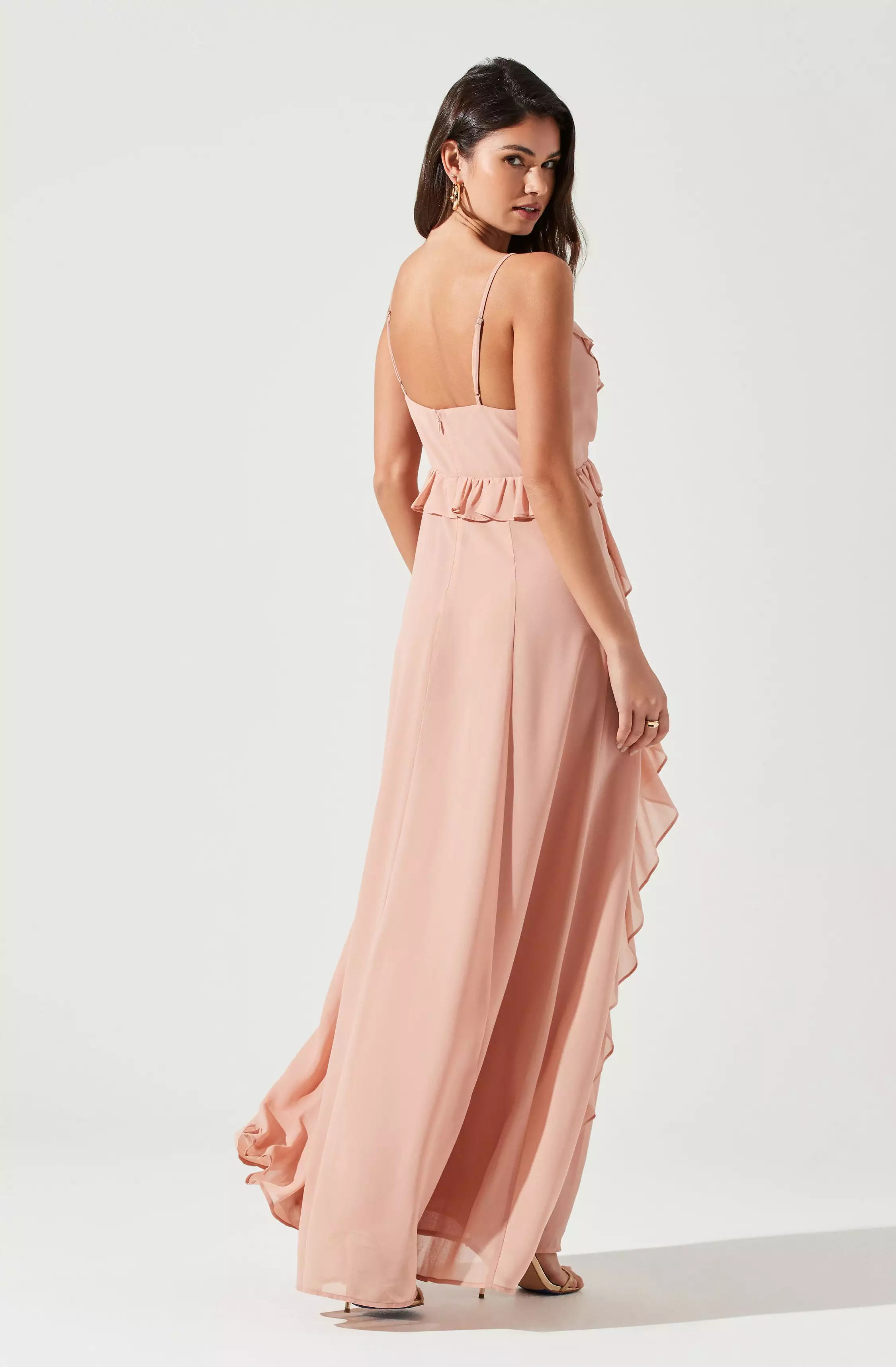 Adoria Ruffle Side Slit Maxi Dress