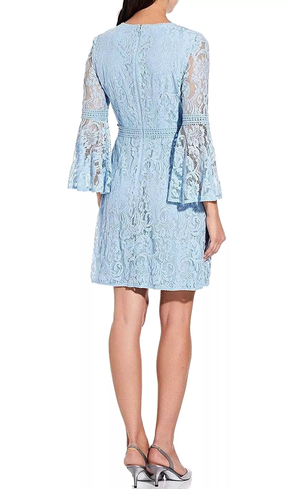 Adrianna Papell AP1D103908 - Long Bell Sleeve Jewel Neck Casual Dress