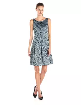 Adrianna Papell - Floral Print Jacquard Short Dress 15252820