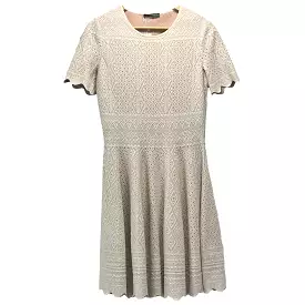 Alexander McQueen Cream & Nude Fancy Knit Skater Dress M/L