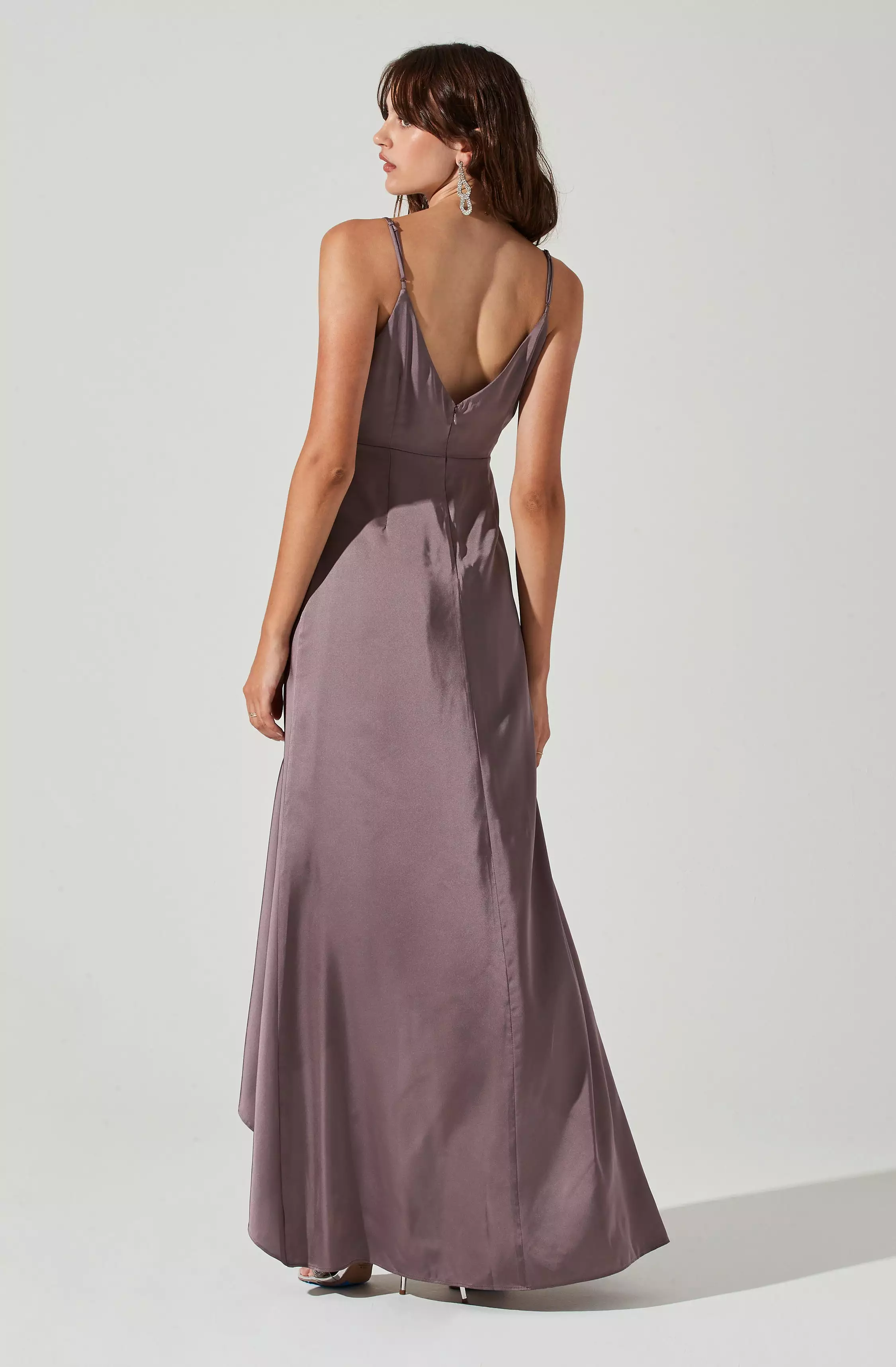 Amalia Ruched Satin Maxi Dress