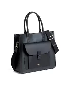 Ares Tote Bag - Black Stripe Textured