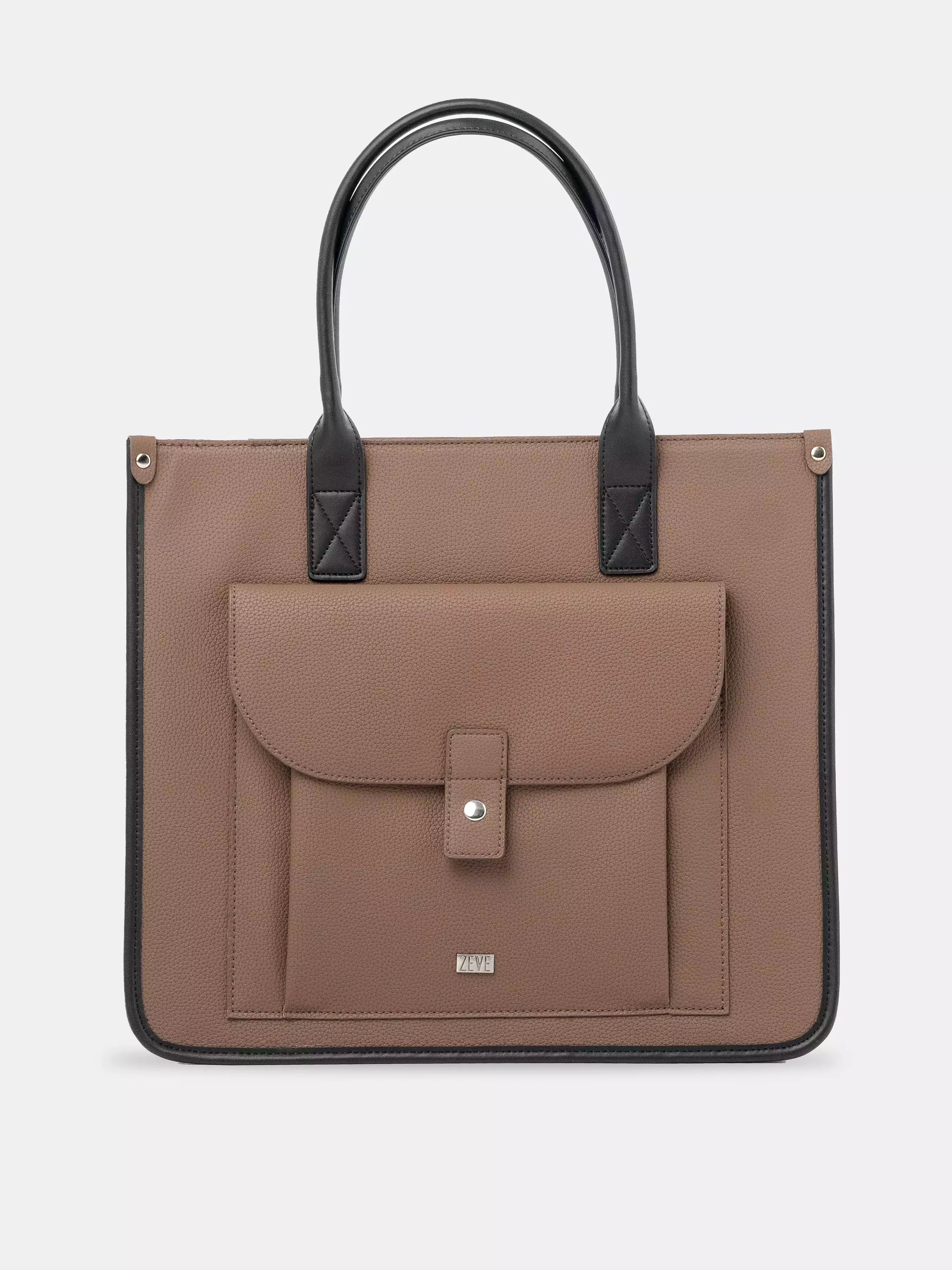 Ares Tote Bag With Zipper - Coffee