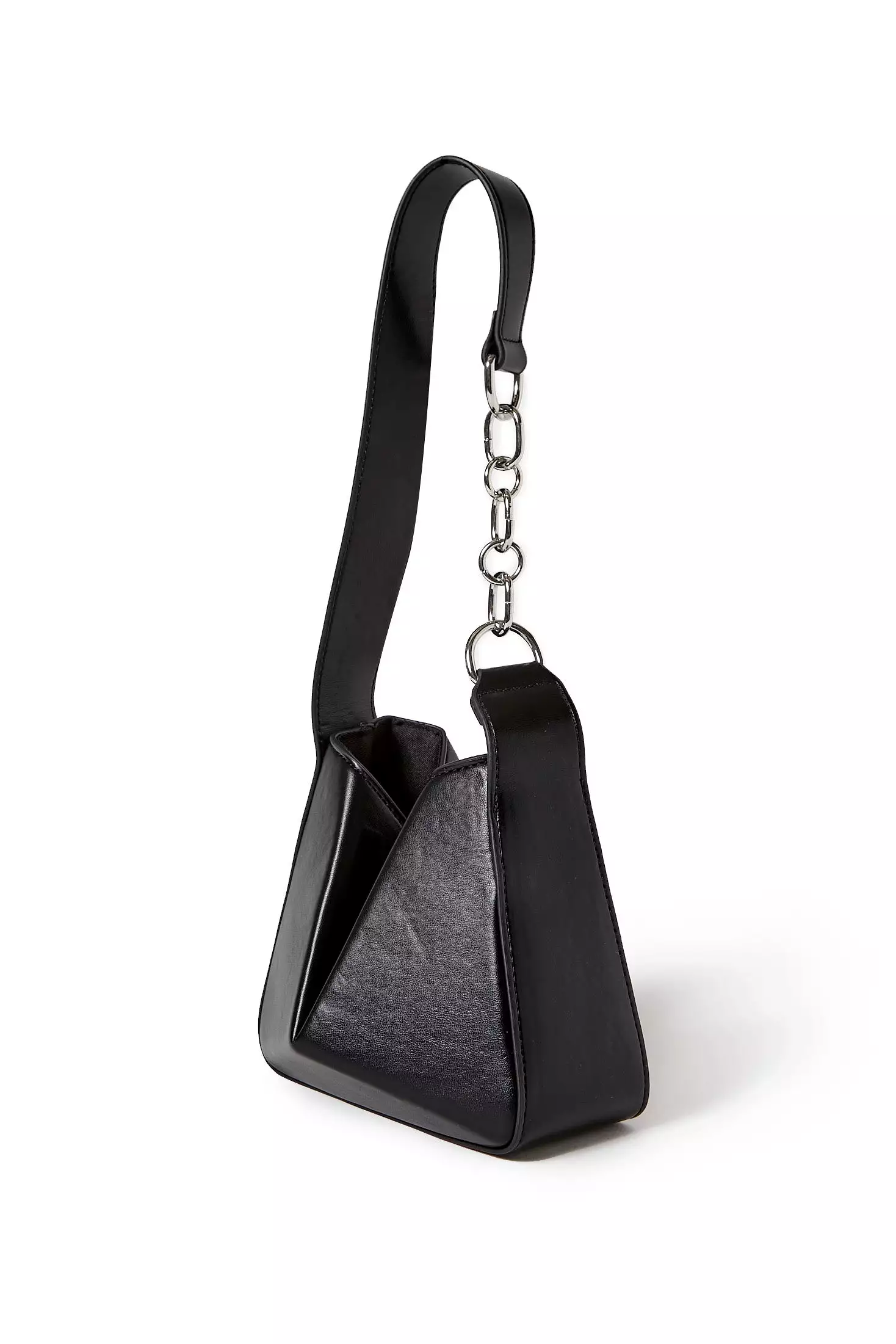 Asymmetrical Faux Leather Handbag