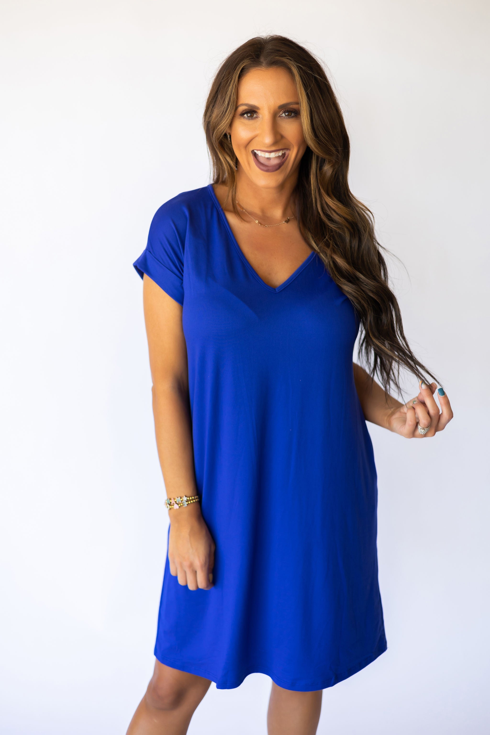 Back To The Basics Knit Dress - Royal Blue