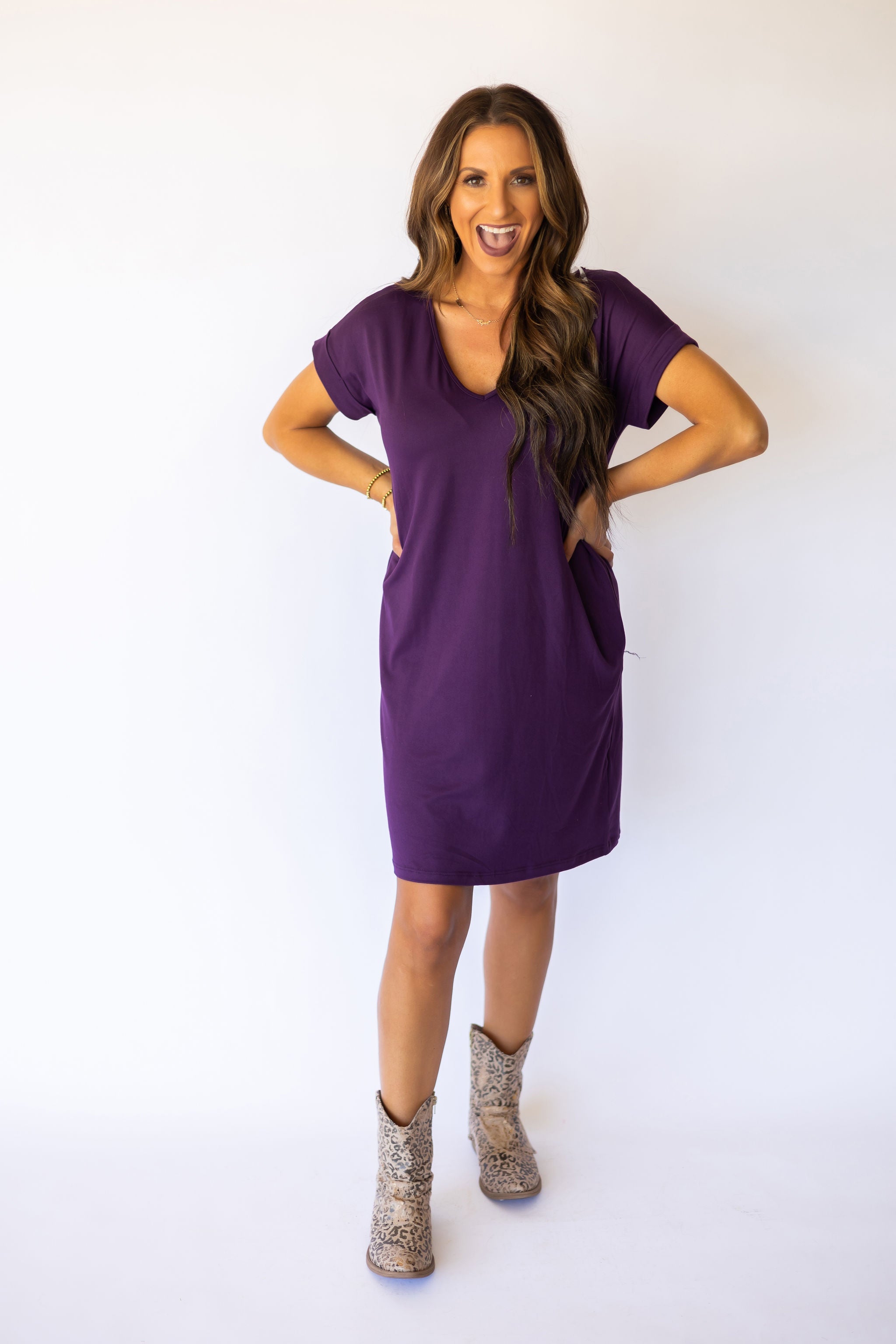 Back To The Basics Knit Dress - Violet