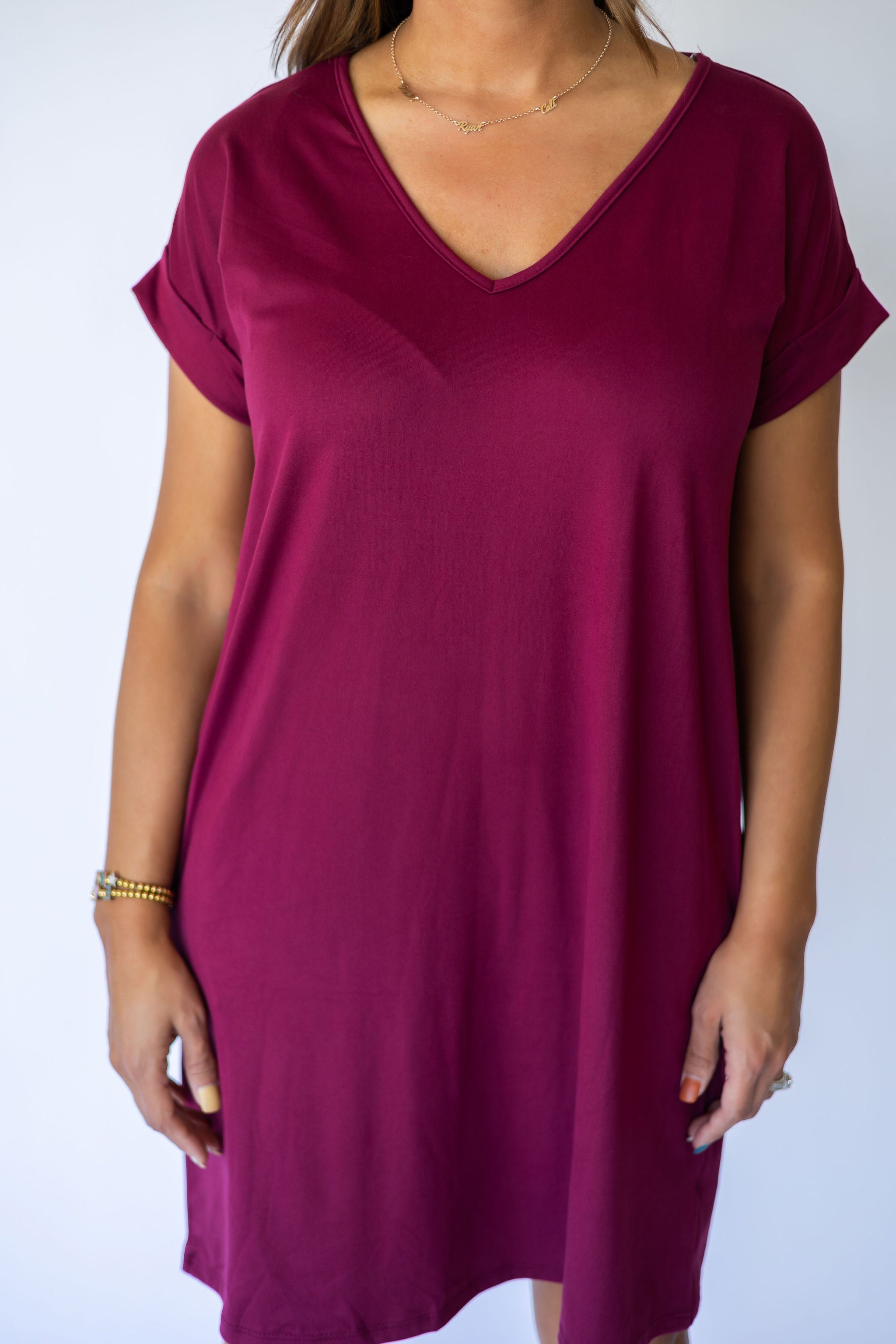 Back To The Basics Knit Dress - Wine