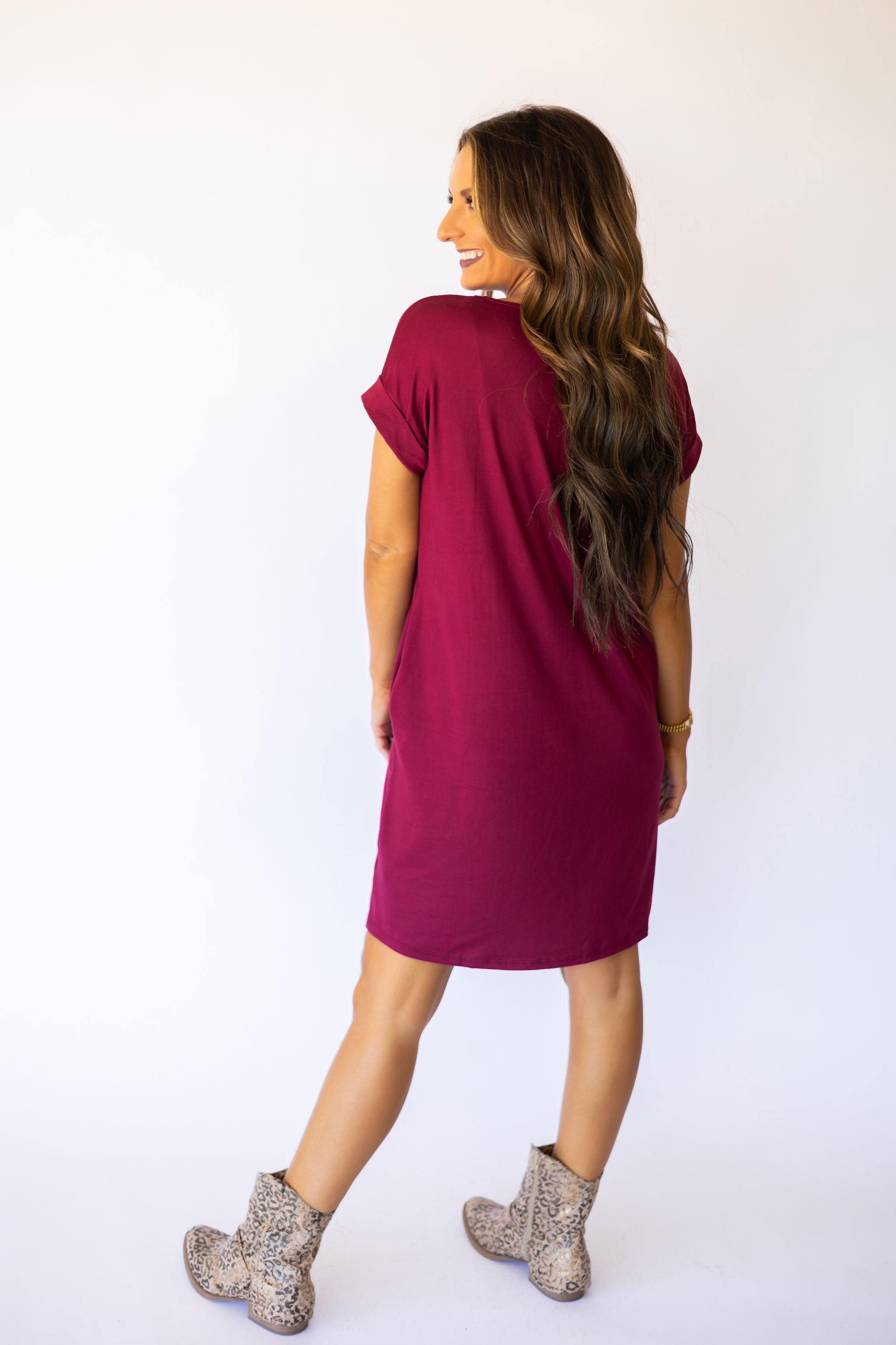 Back To The Basics Knit Dress - Wine