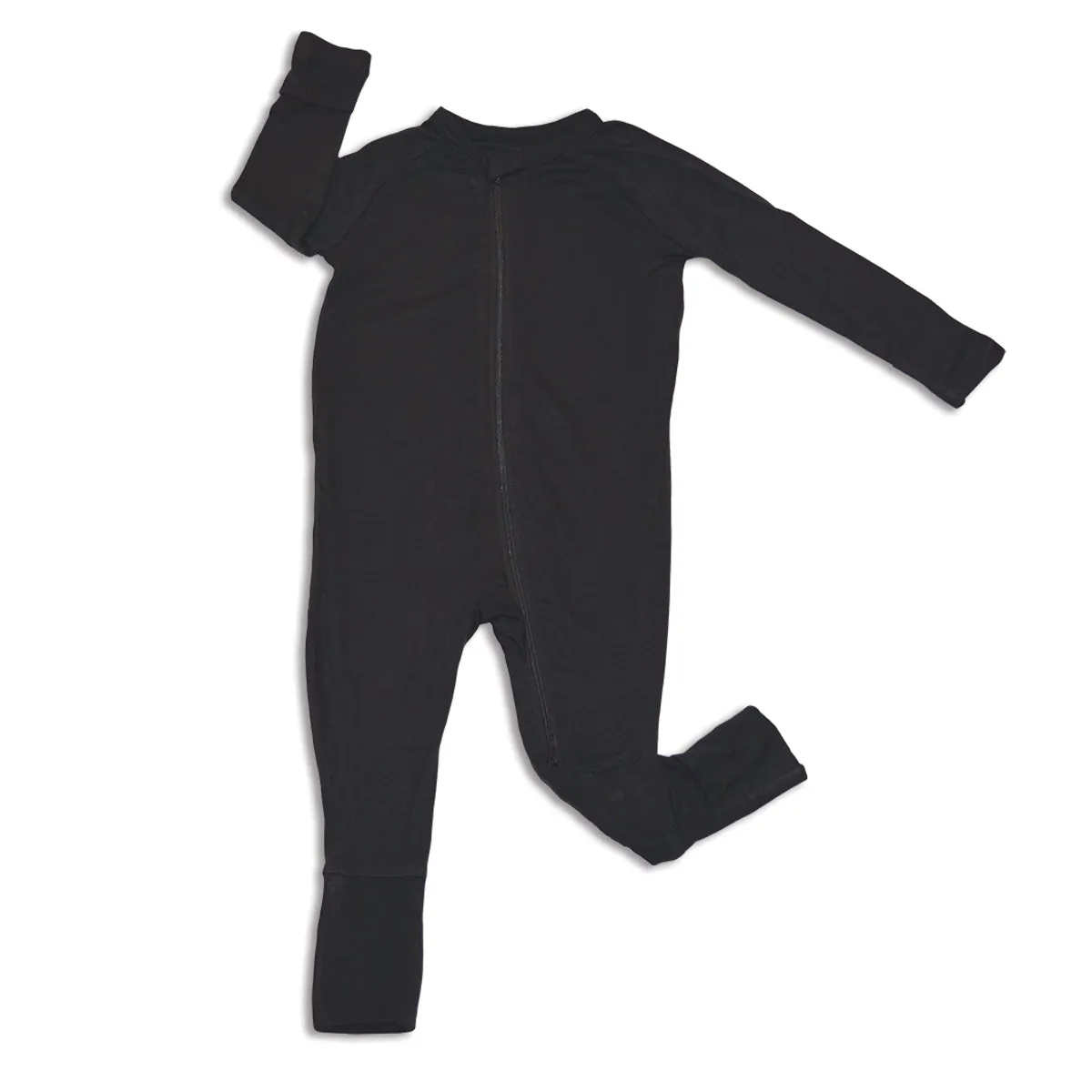 Bamboo Two Way Zipper Romper (Asphalt)