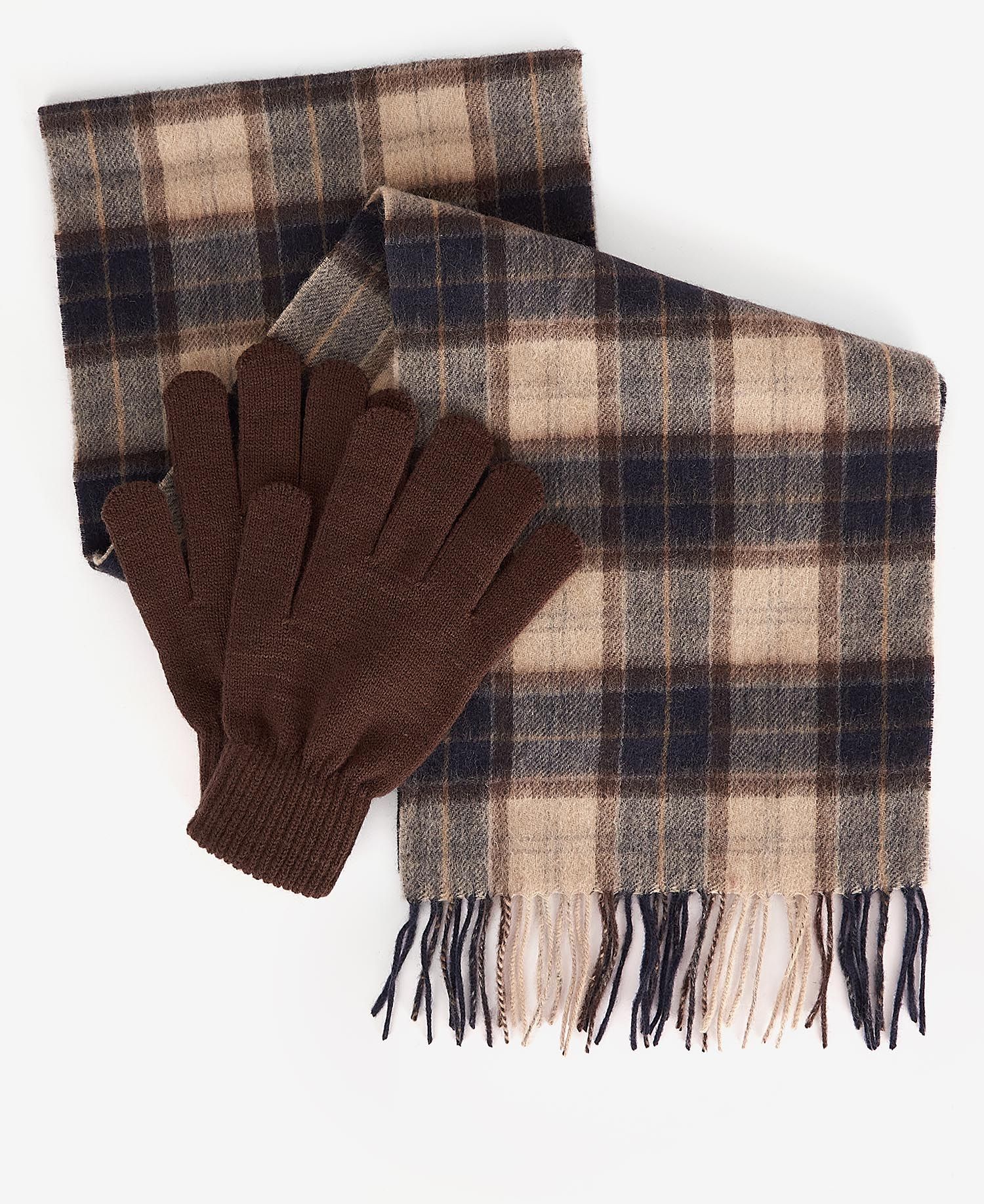 Barbour Tartan Scarf and Gloves Gift Set