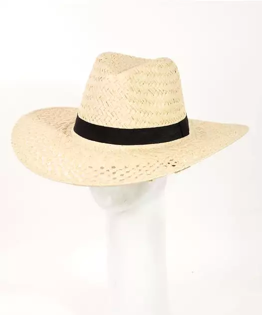 Basketweave Straw Hat - Ivory