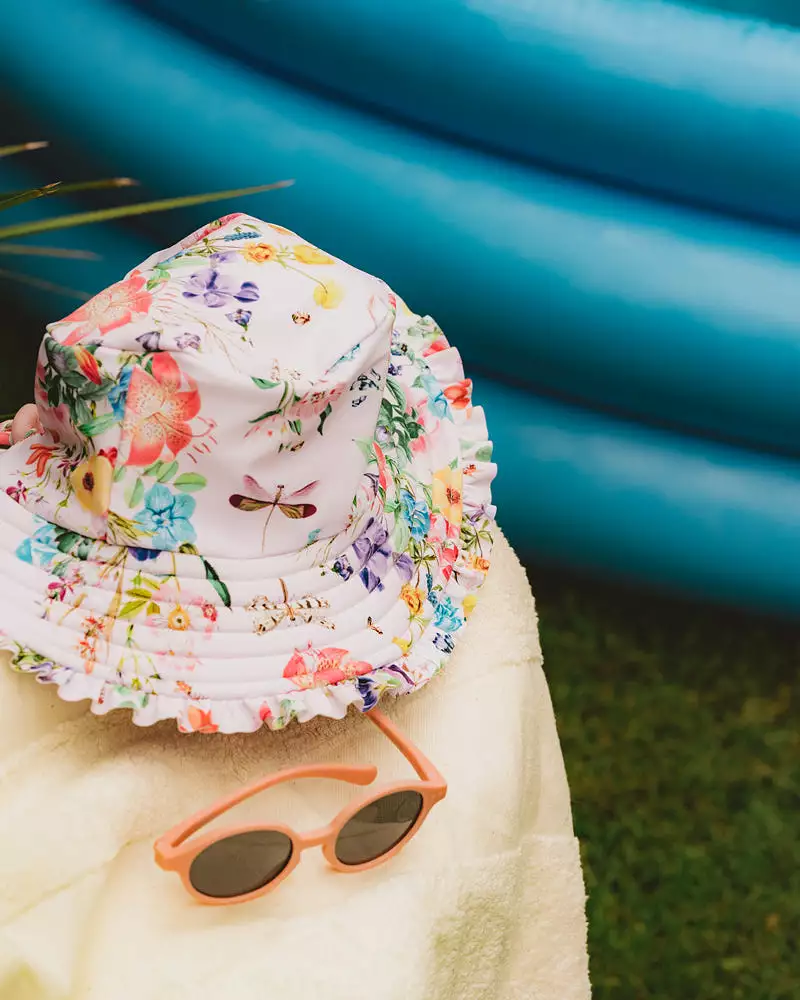 Bebe Swim Allegra Pink Print Sun Hat