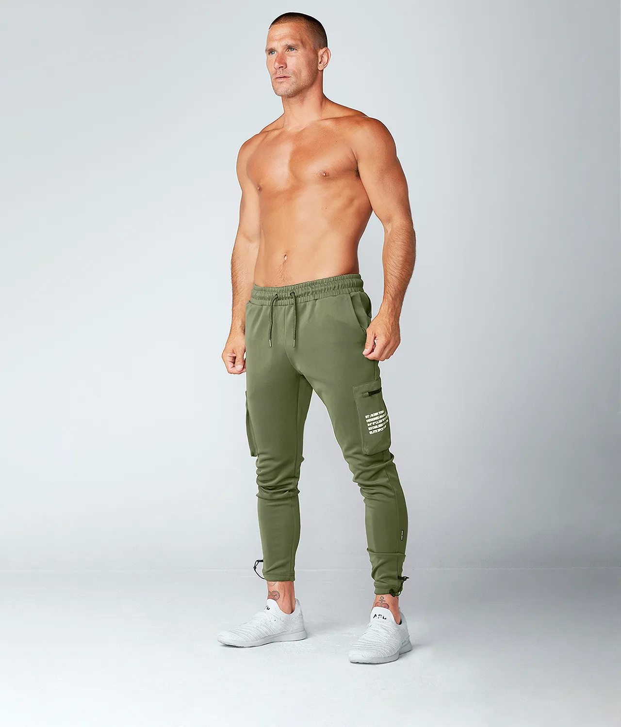 Born Tough Momentum Cargo Crossfit Jogger Pants For Men Military Green