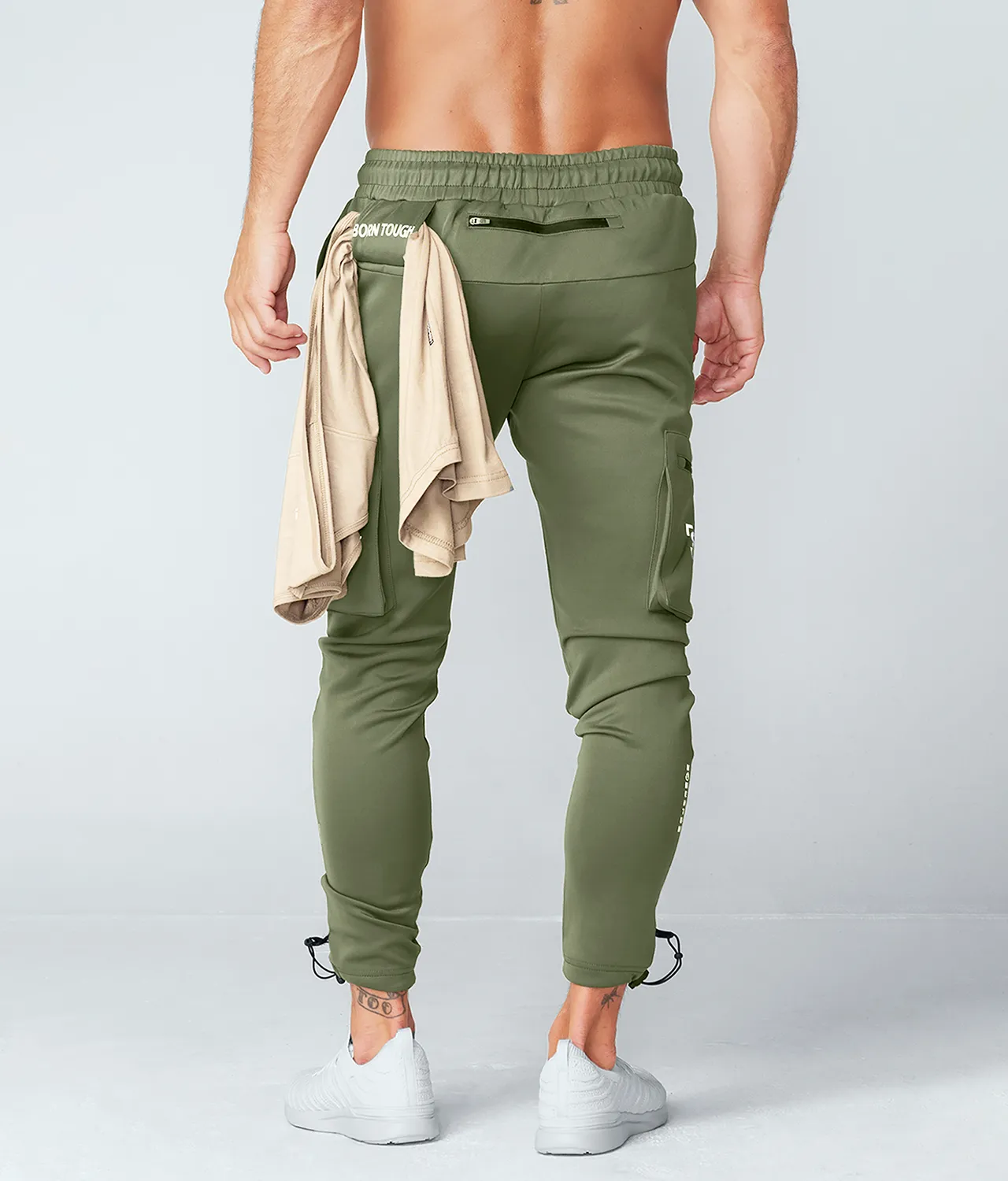 Born Tough Momentum Cargo Crossfit Jogger Pants For Men Military Green