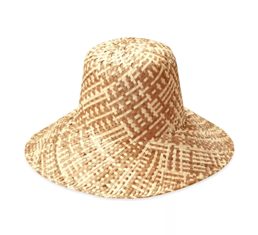 Borneo Fisherman Bucket Straw Hat, in Beige