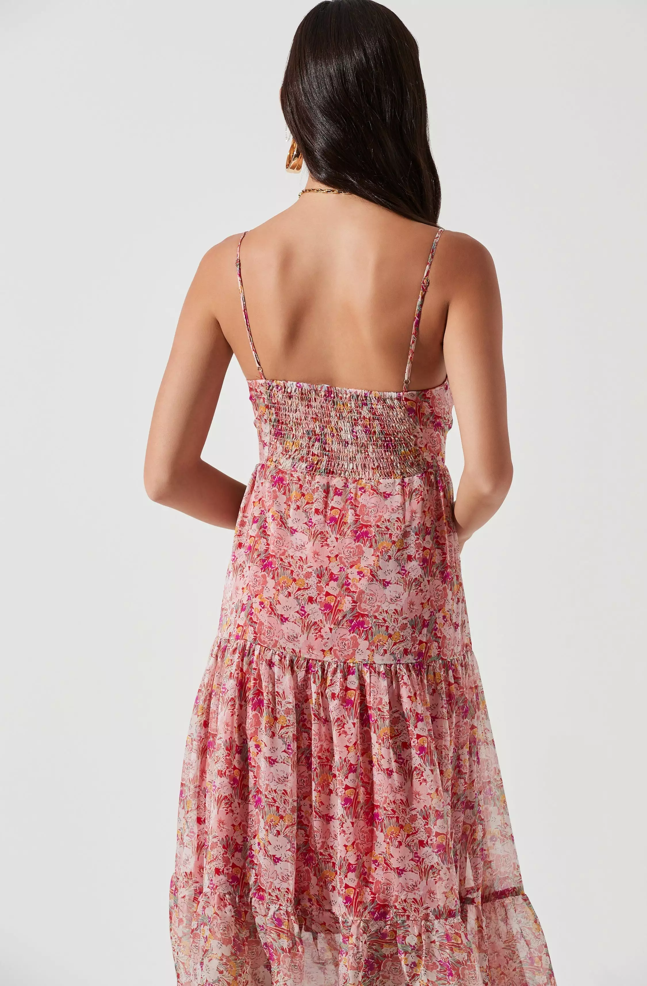 Brandy Floral Cinched Front Cutout Maxi Dress