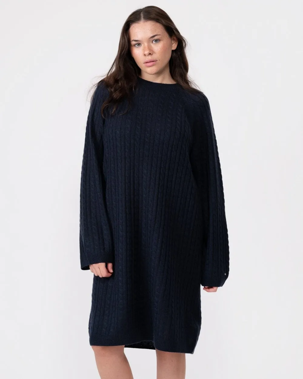 Cable Knit Womens Sheer Jumper Dress