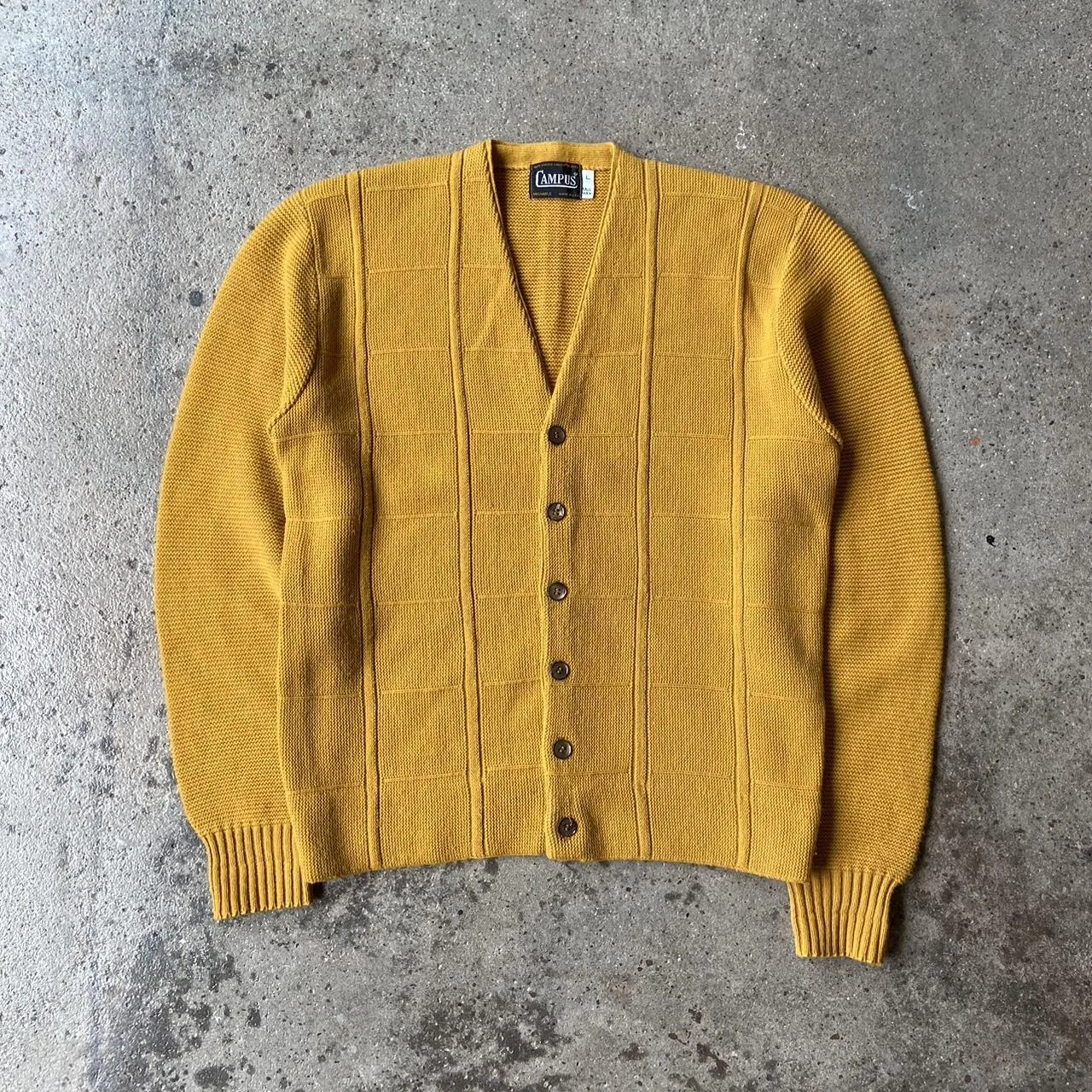 Campus Men's Yellow Cardigan