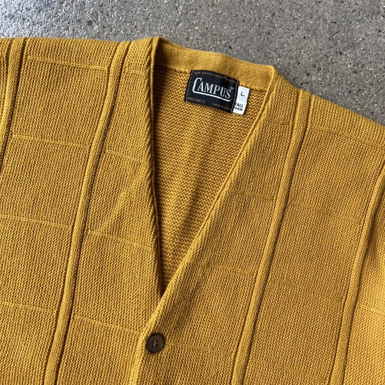 Campus Men's Yellow Cardigan