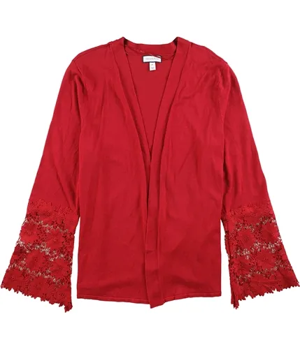 Charter Club Womens Lace Contrast Cardigan Sweater