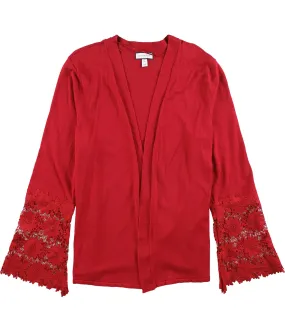 Charter Club Womens Lace Contrast Cardigan Sweater