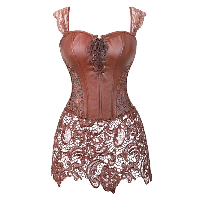 Corset Dress Drag Elvira (Brown)