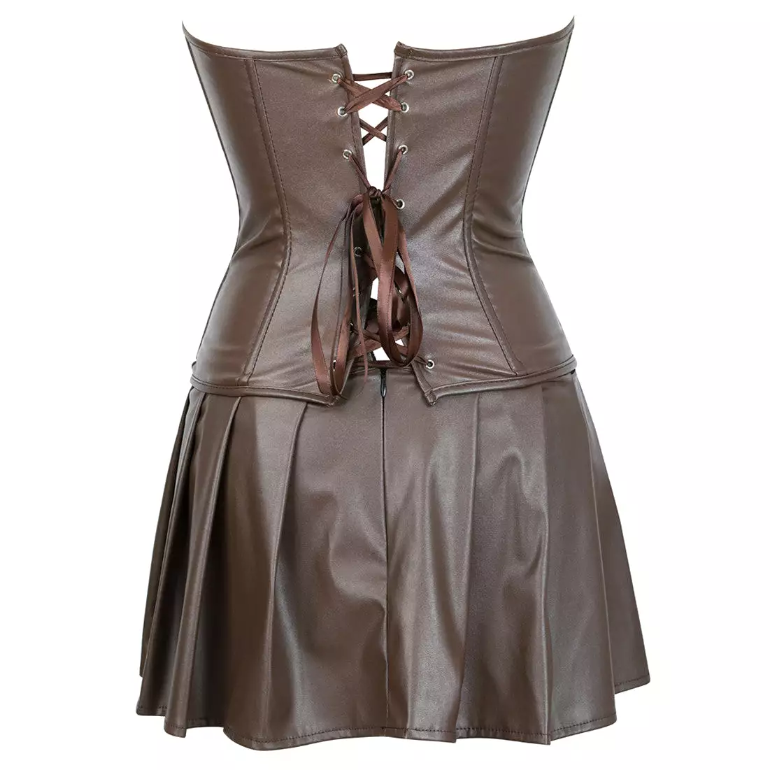 Corset Dress Drag Morticia (Brown)