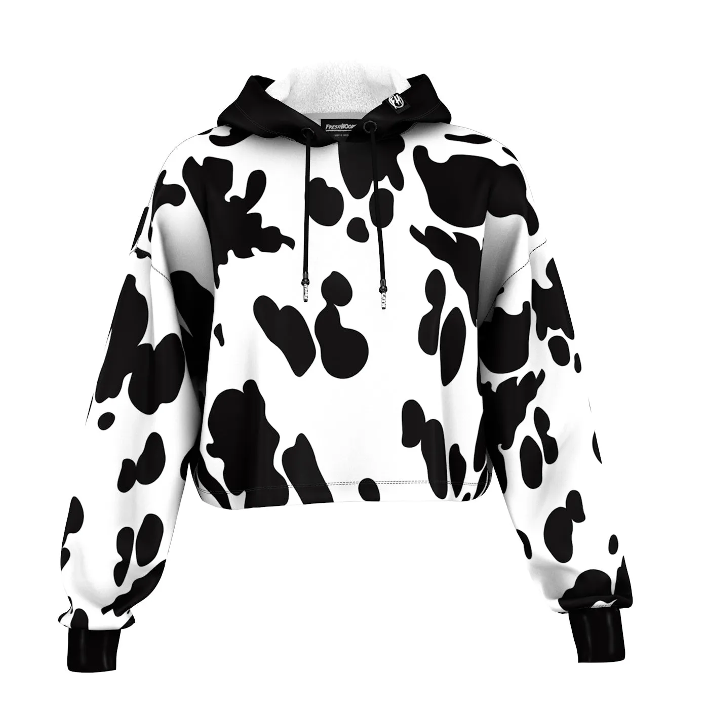 Cow Cropped Hoodie