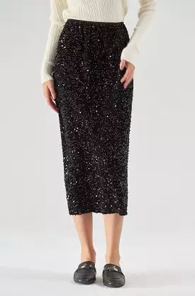 Disco ball sequin pencil skirt