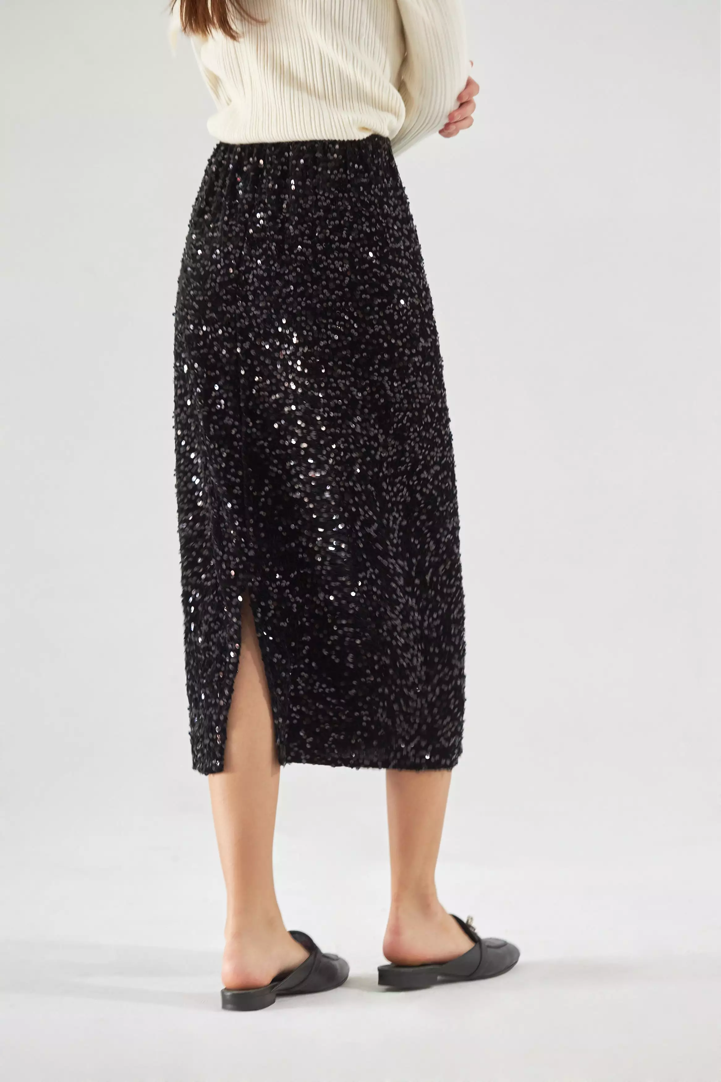 Disco ball sequin pencil skirt