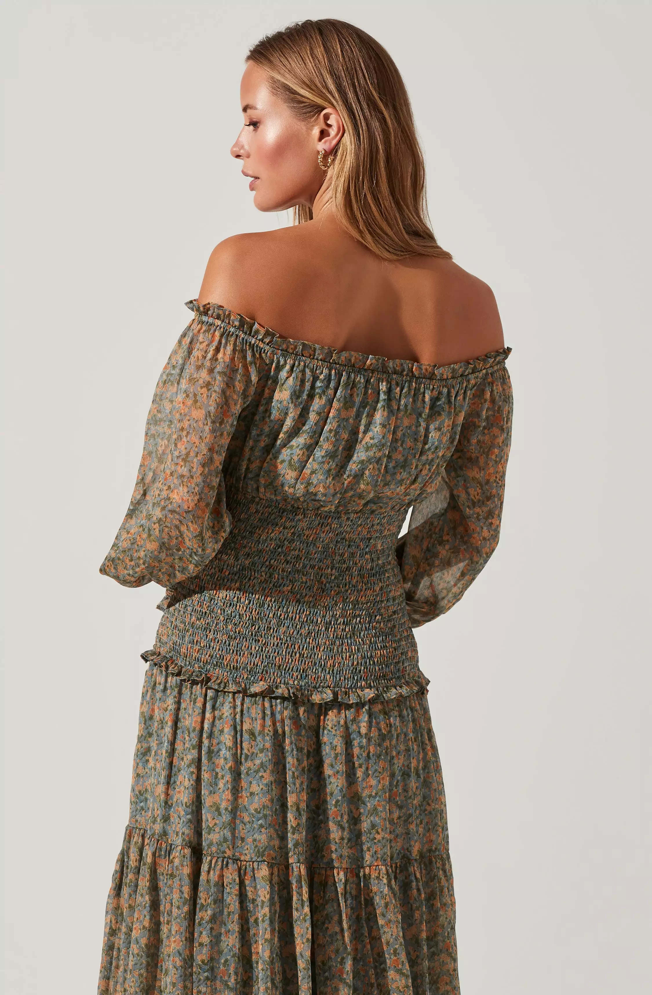 Embrey Floral Off Shoulder Maxi Dress