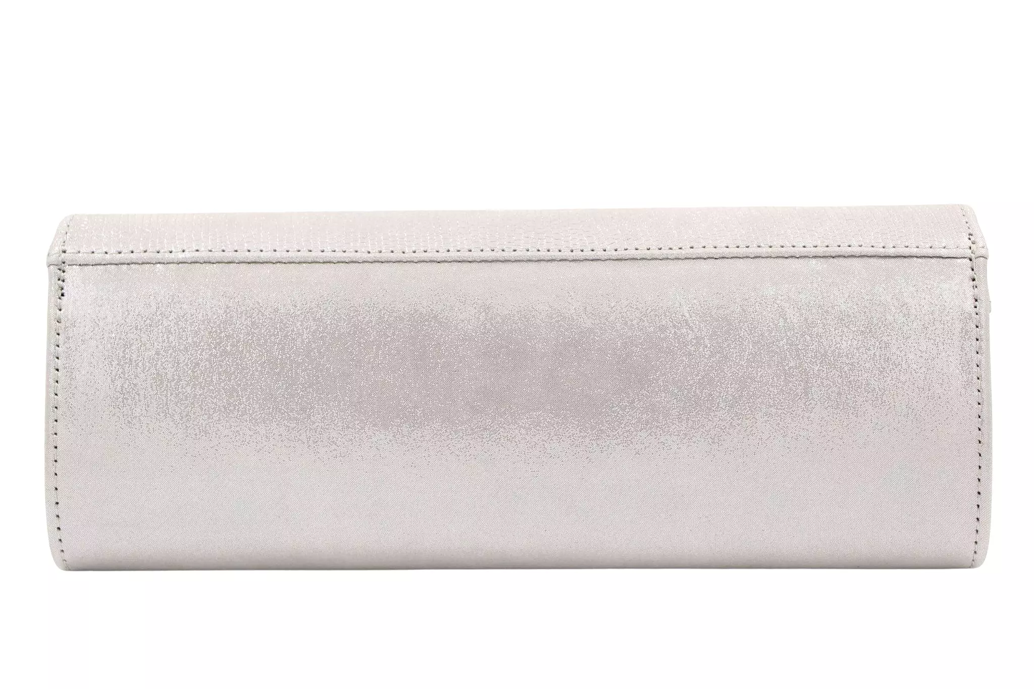 EMIS Silver Metallic leather Clutch Bag