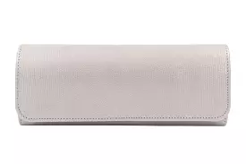 EMIS Silver Metallic leather Clutch Bag