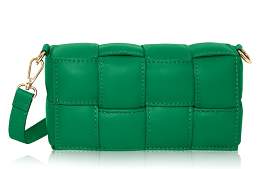 Fabucci Kelly Green Padded Leather Crossbody Bag