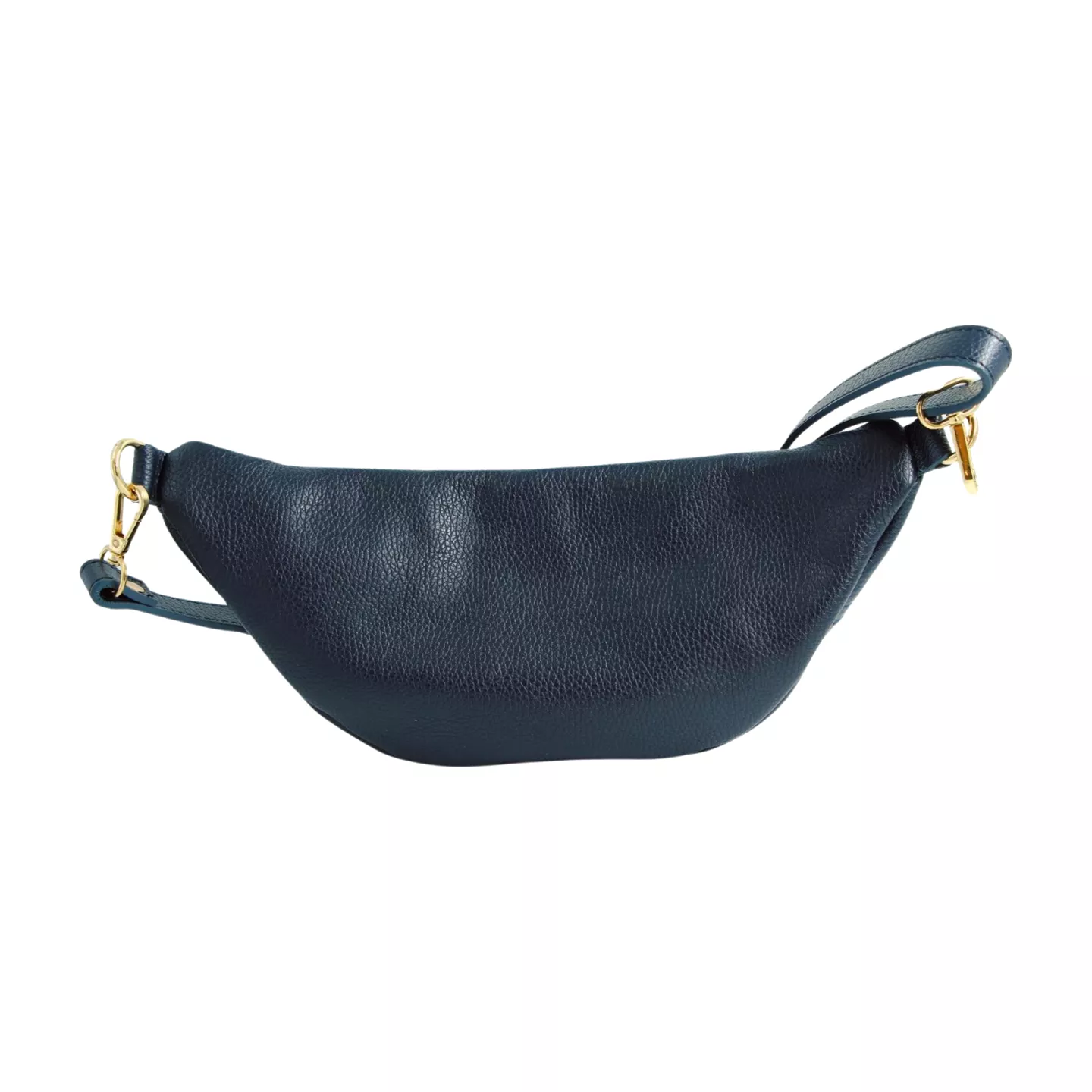 Fabucci Navy Leather Double  Zip Bum Bag