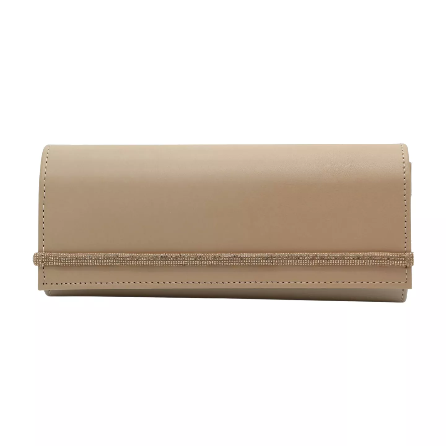 FABUCCI Nude Diamante Clutch Bag