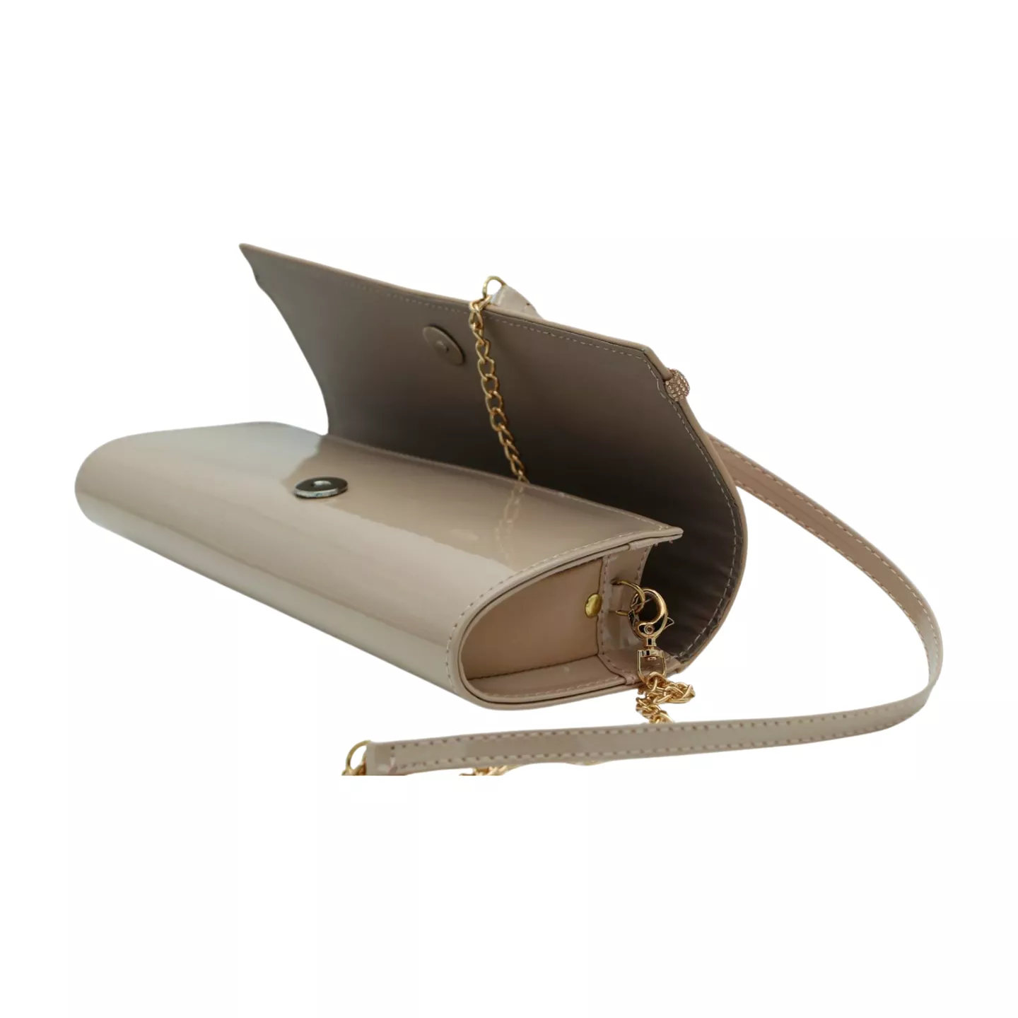 FABUCCI Nude Diamante Clutch Bag