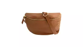 Fabucci Tan Leather Large Bum Bag