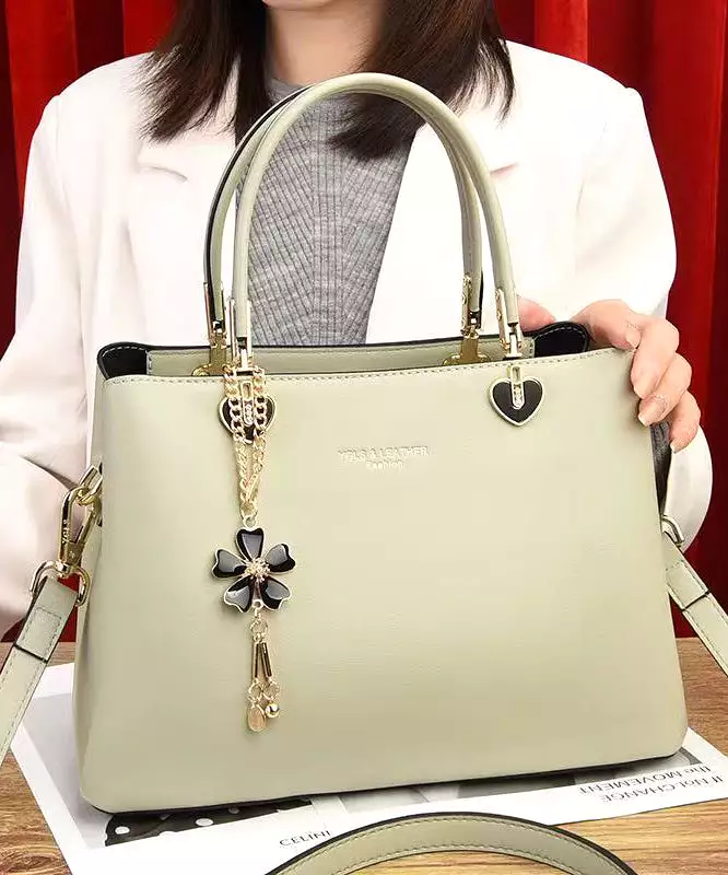 Fashionable And Versatile Apricot Leather Large Capacity Handbag ZX1015