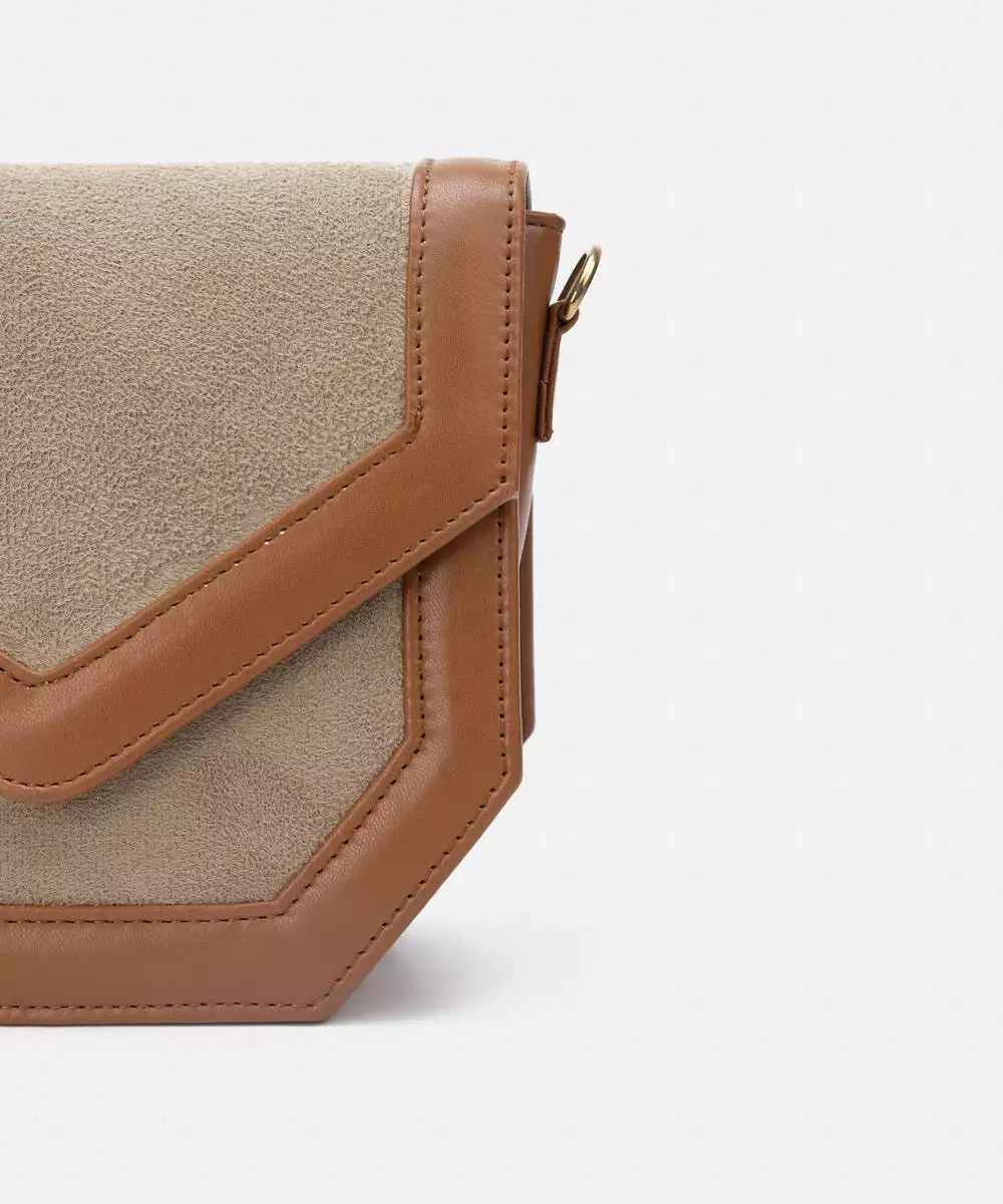 Faux Suede Crossbody Bag