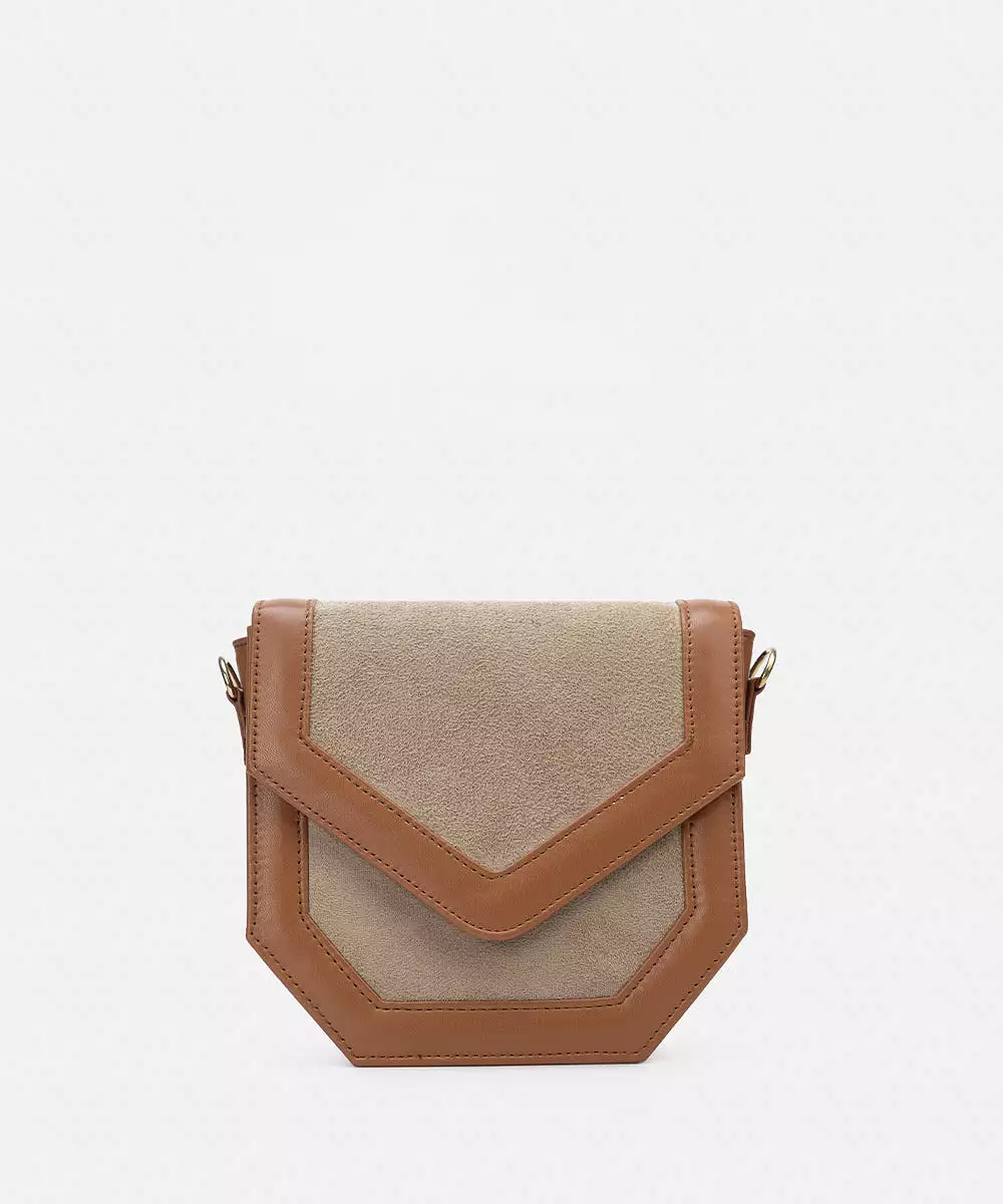 Faux Suede Crossbody Bag