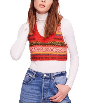 Free People Womens Cropped Sweater Vest