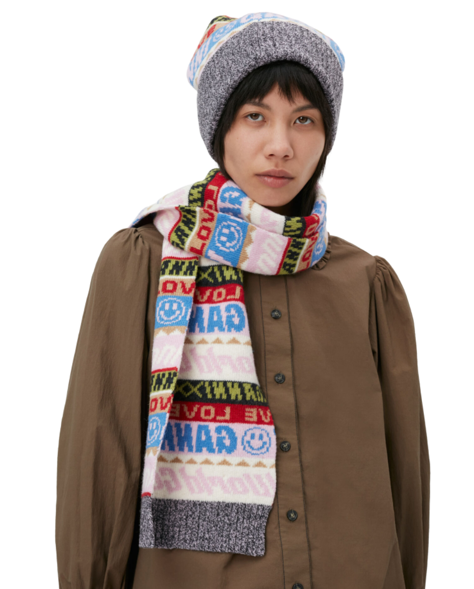 Graphic Wool Scarf Multicolour