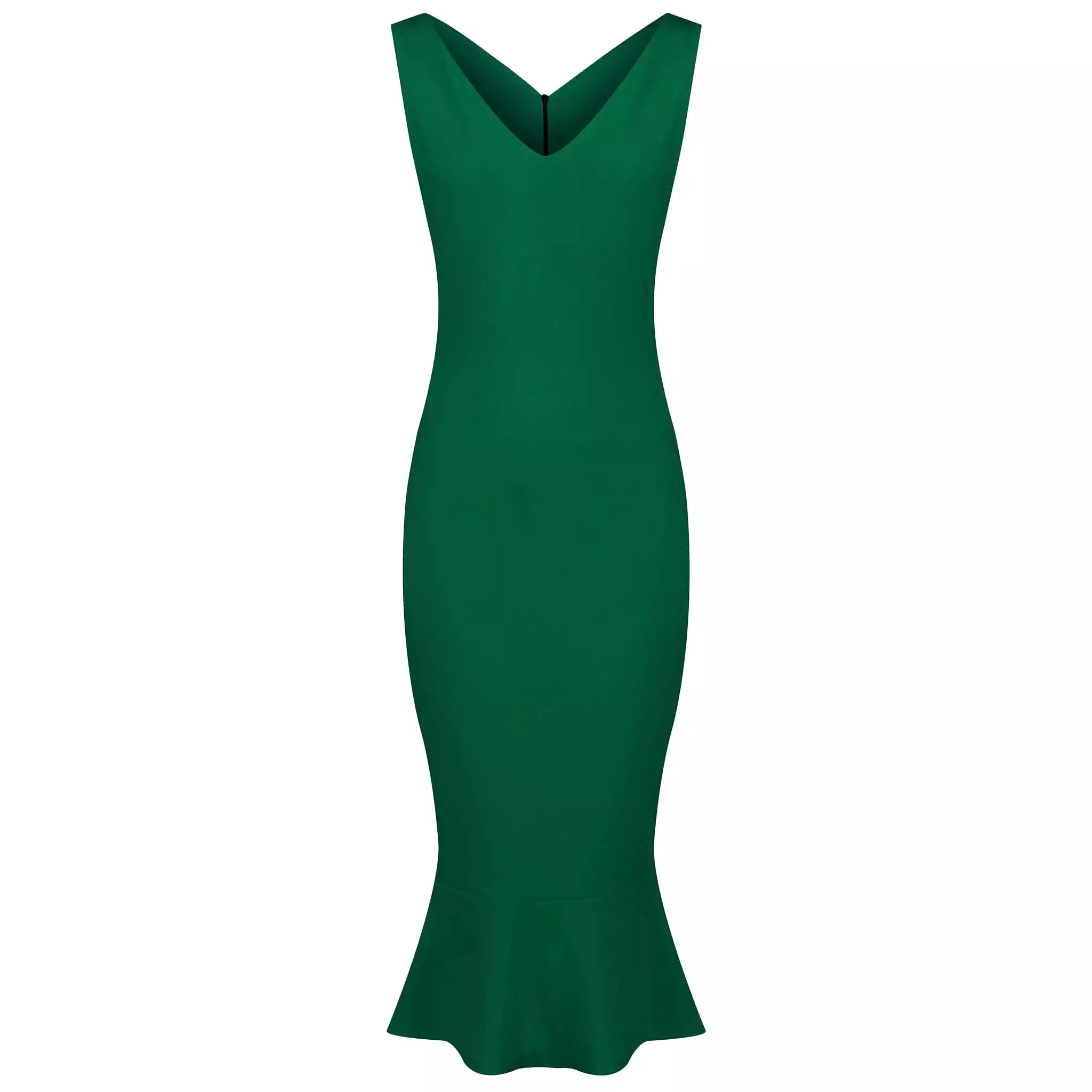 Green Sleeveless Peplum Hem Bodycon Wiggle Party Dress