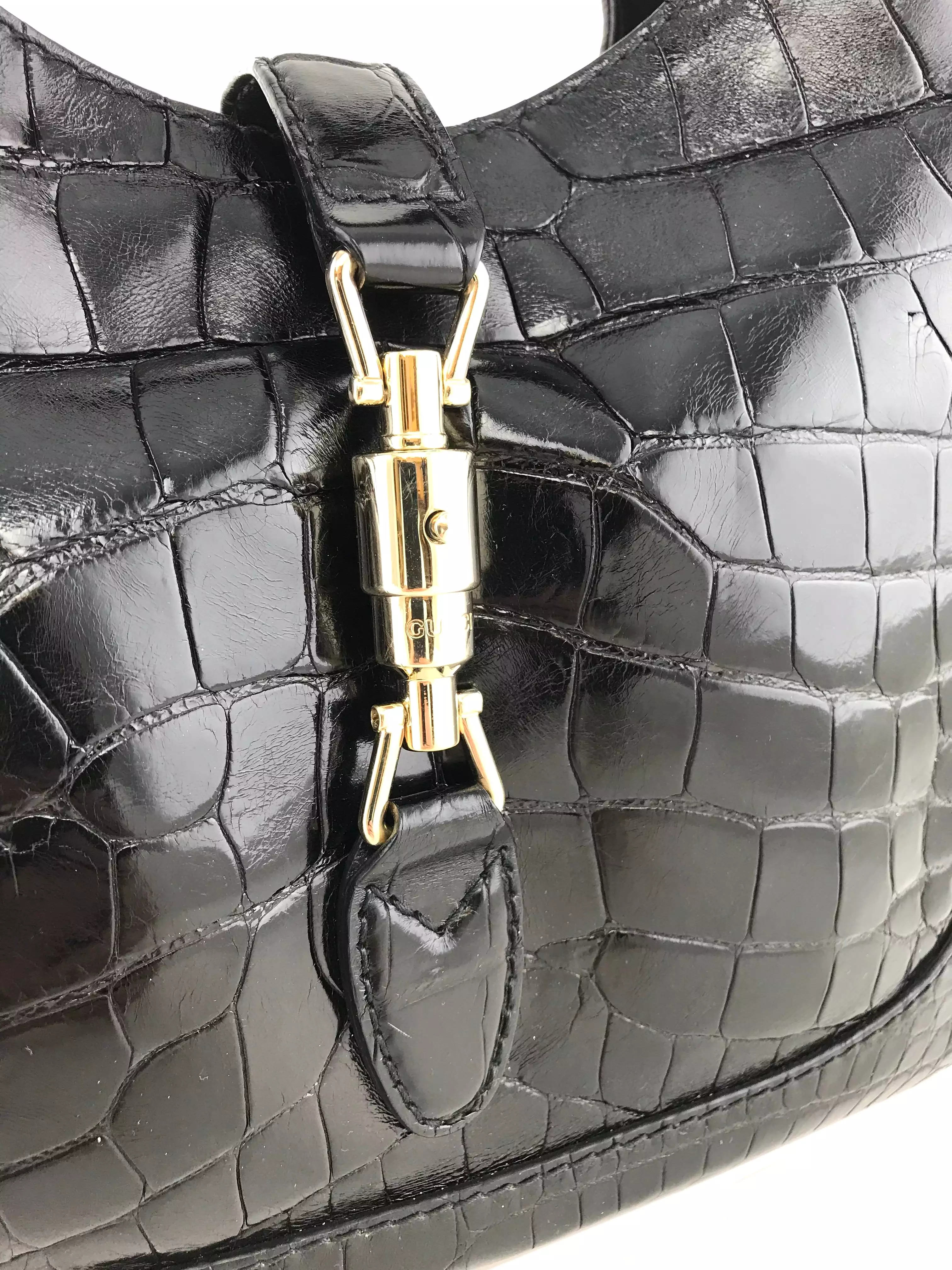 Gucci Crocodile Jackie O Hobo Bag