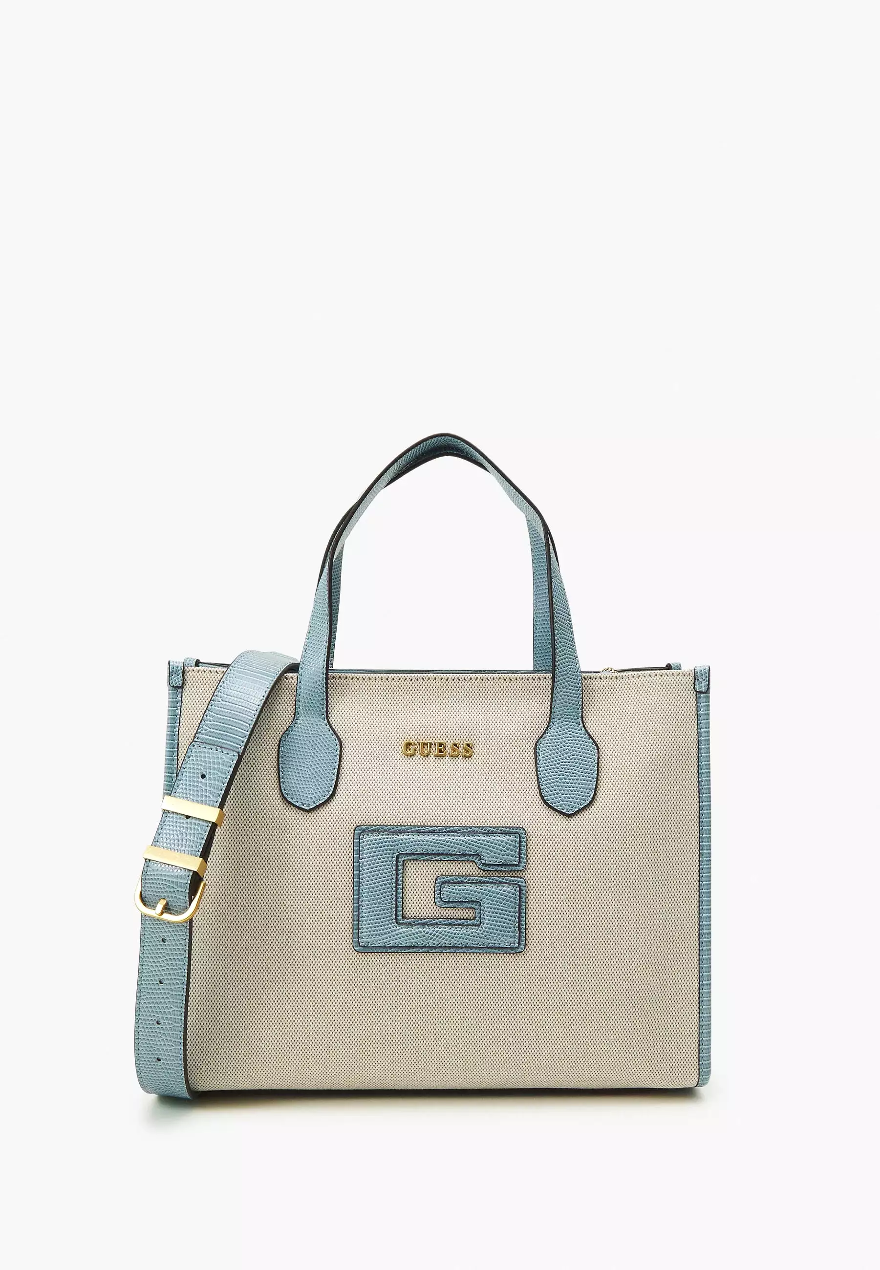 GUESS G Status Tote Bag Beige/Denim