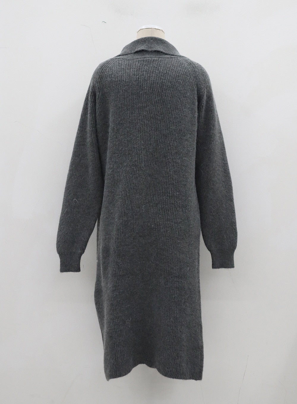 Half Zip-Up Midi Knit Dress OJ317