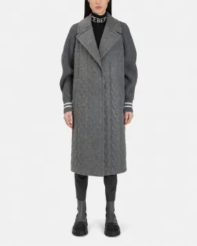 Iceberg - Knit Sleeve Coat - Grey 