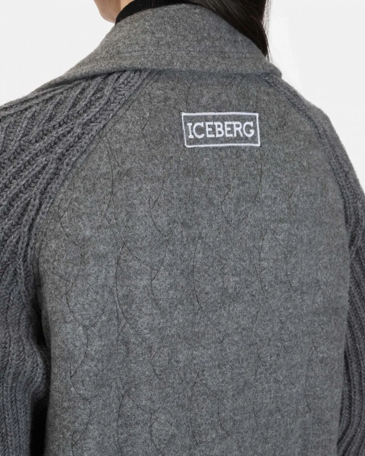 Iceberg - Knit Sleeve Coat - Grey 