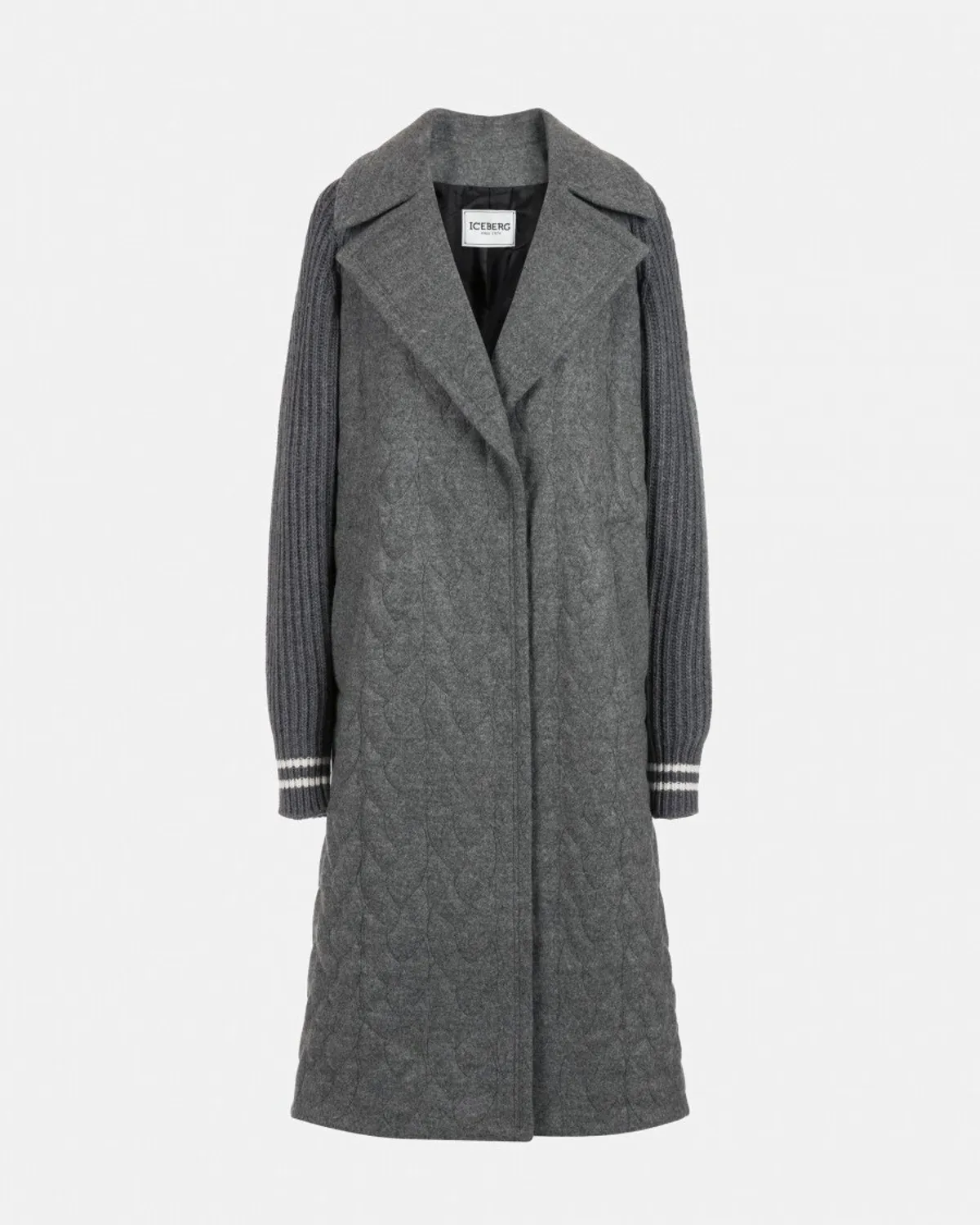 Iceberg - Knit Sleeve Coat - Grey 